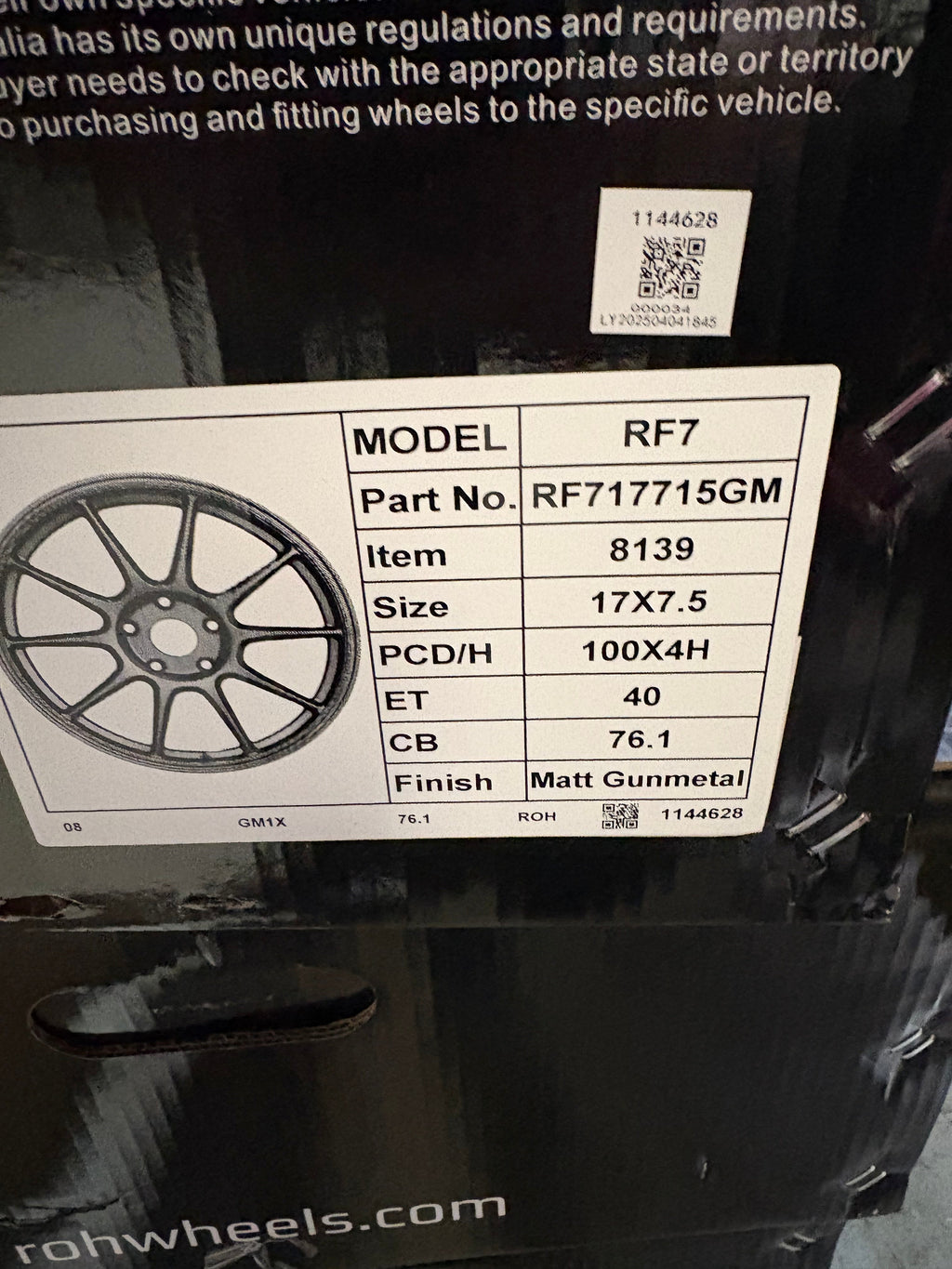 RF717715GM R53 WHEEL ROH 17 X 7.5 GUNMETAL GREY