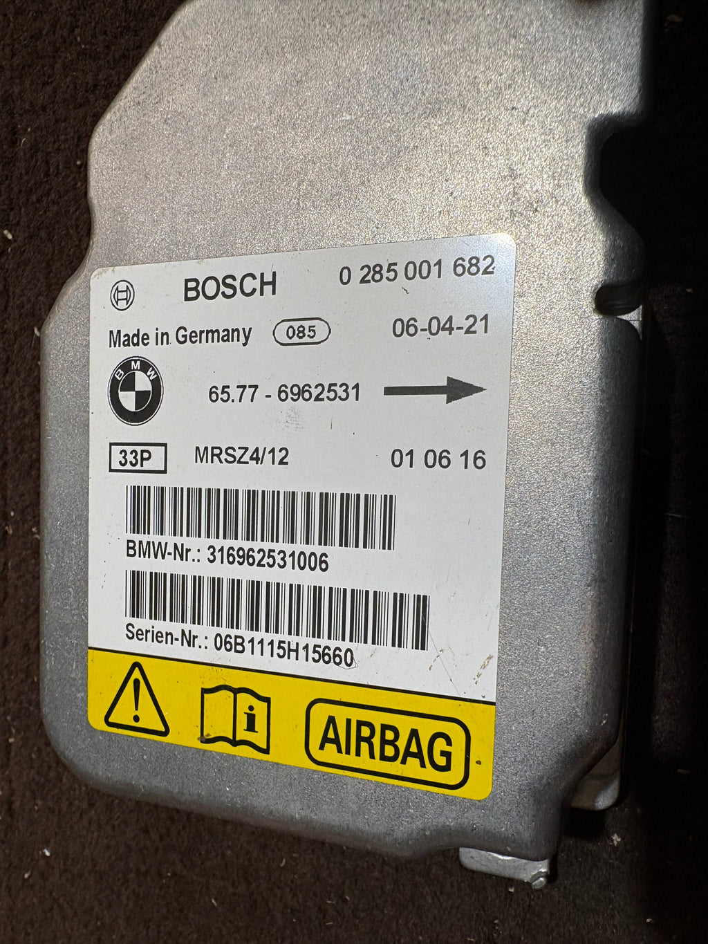 R53ABC R53 MINI AIR BAG CONTROLLER MODULE USED