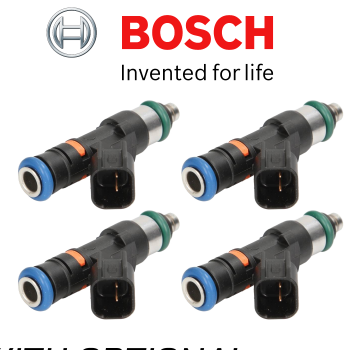0280158315K R53 BOSCH 550CC INJECTORS X 4 WITH PLUG & PLAY PIGTAIL ADAPTERS
